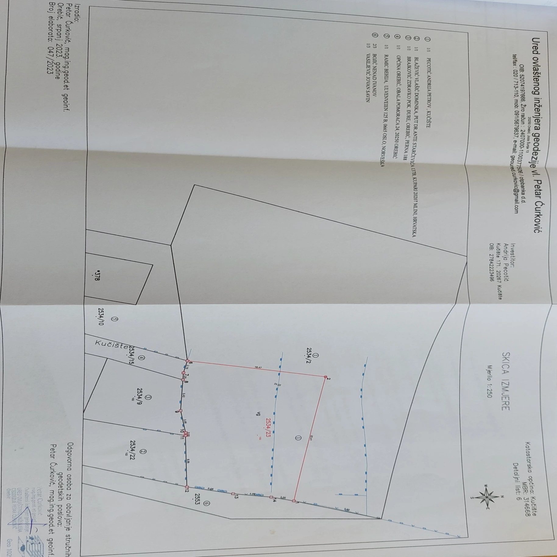 Land for sale for residential construction. Perna, Orebić. 